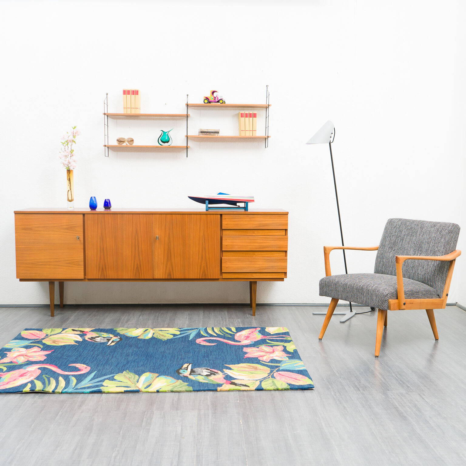 Enfilade 60s, walnut, restored 200cm