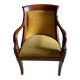 Empire armchair in green velvet and mahogany