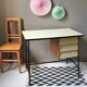 vintage desk tray & drawers formica yellow serin