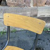 Lot de 6 chaises industrielles école vintage collectivités mullca delagrave tube & bois
