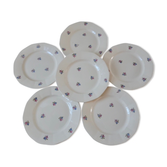 Lot de 6 assiettes plates Digoin Sarreguemines