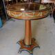 Sellette gueridon marqueterie et bronze pied central
