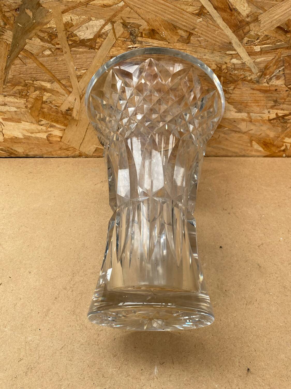 Old vase cristallerie lorraine cut crystal made in France vintage