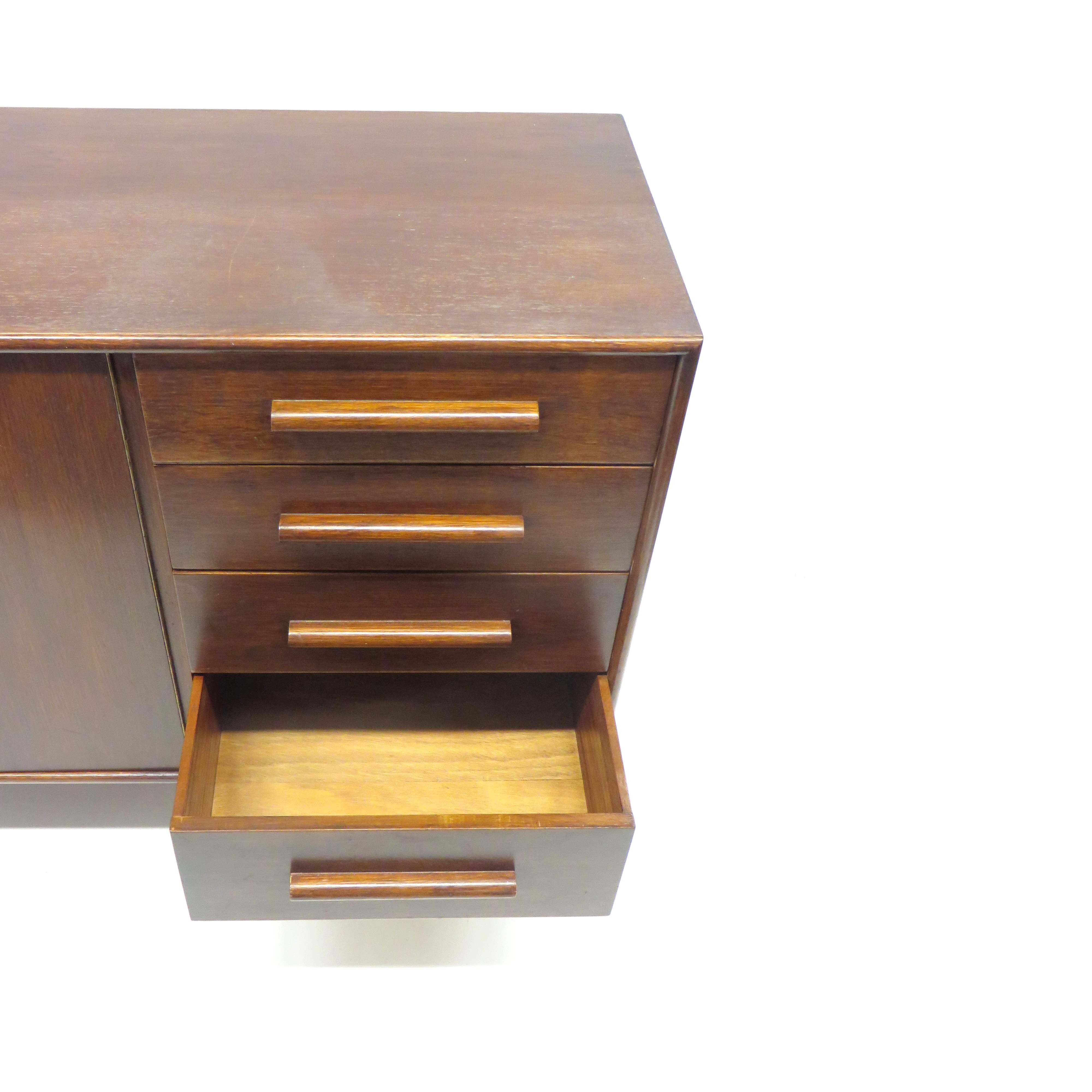 Vintage sideboard with 4 drawers and 2 doors made in the 60s