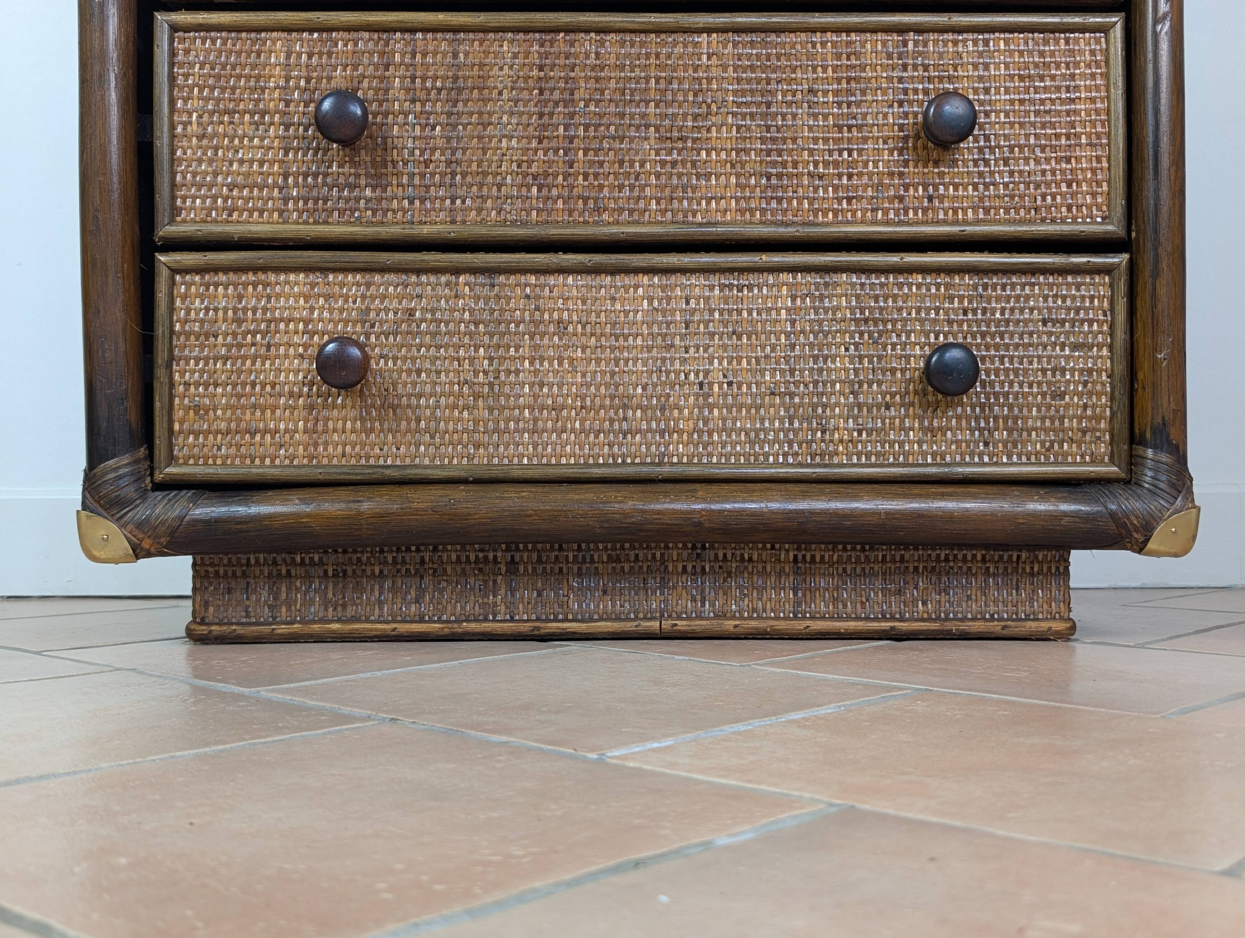 Commode bambou et rotin