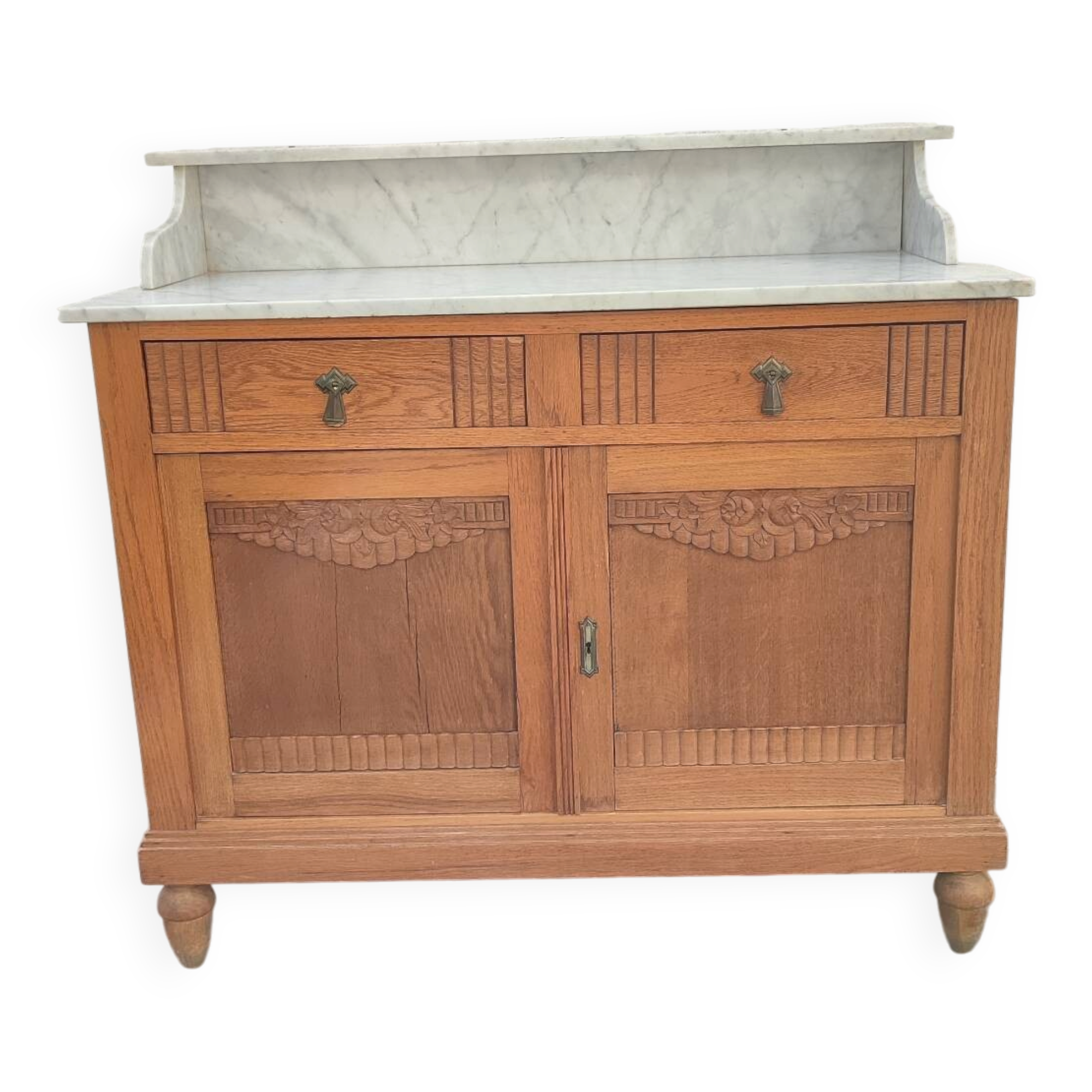 Art Deco oak and marble sideboard