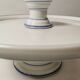 Cake tray / standing tray in white porcelain with elegant gold and blue edging