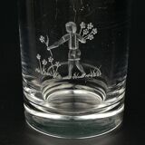 Orrefors engraved crystal bud vase, Sweden, 1950s-1960s