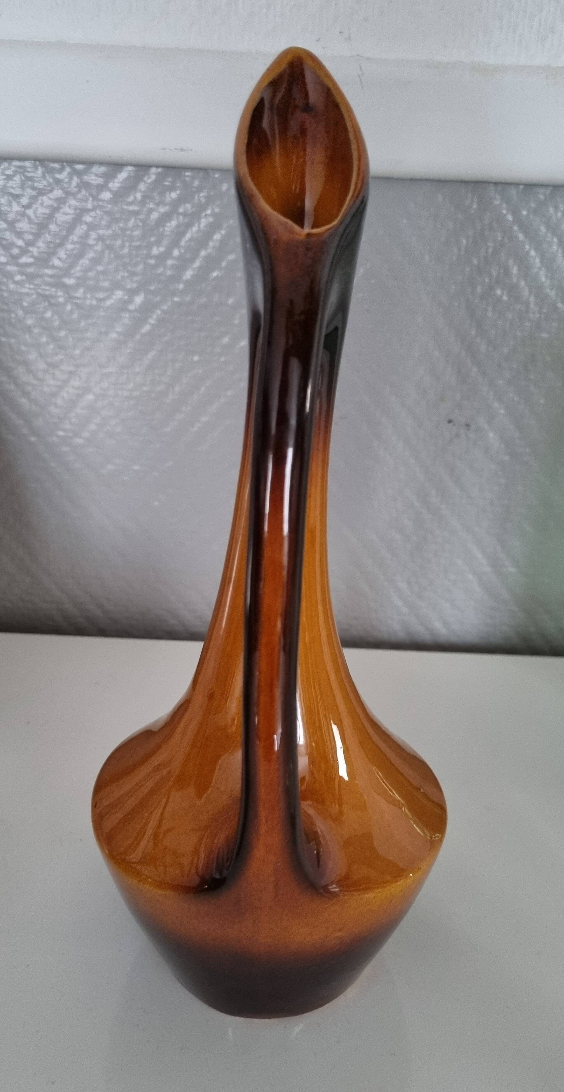 Poët-Laval vase with caramel brown enamel