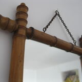 1930s bamboo-style wood mirror 33x60cm
