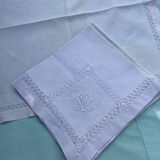 6 Antique Linen Napkins monogram