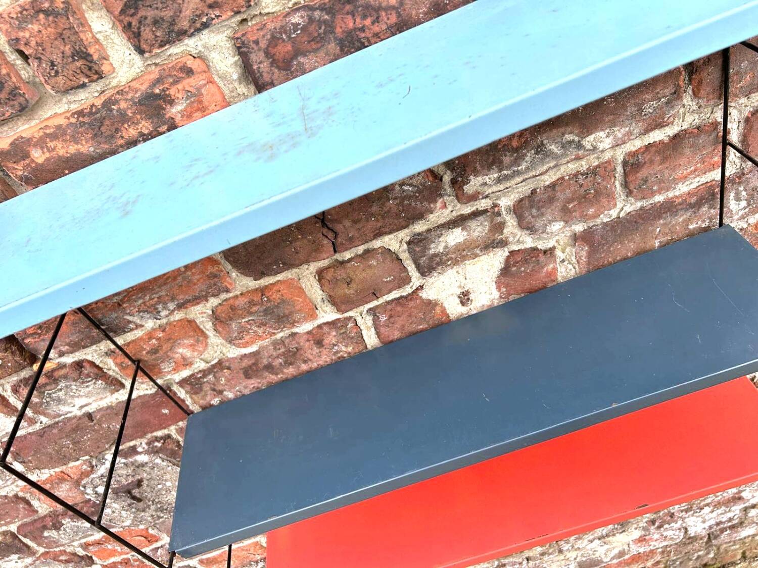 Vintage metal shelves, designer storage