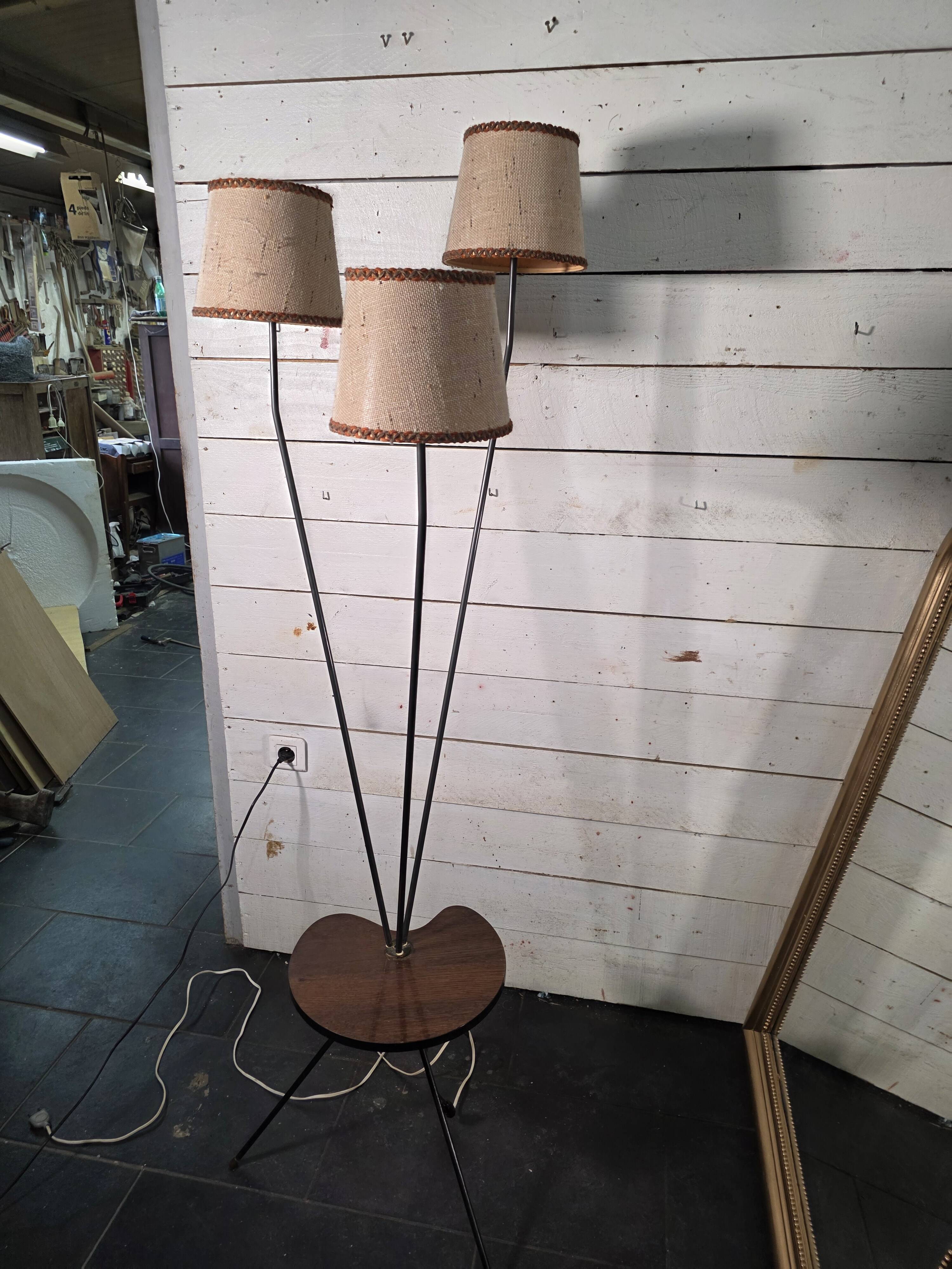 1950s/60s tripod floor lamp with 3 lights.