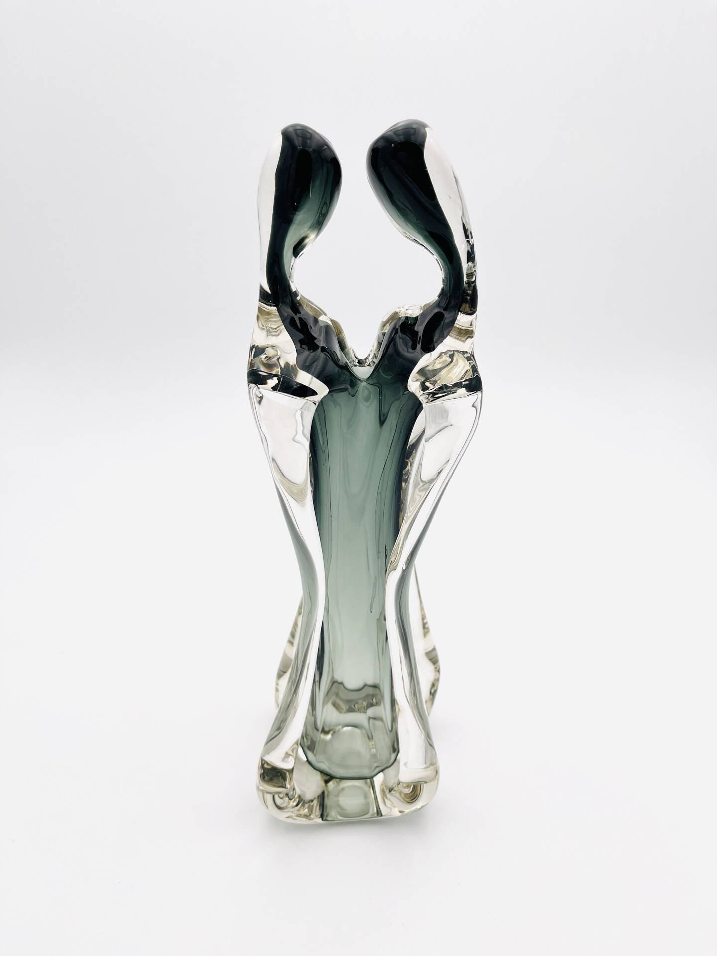 Vase Sculpture Murano Formia The Lovers Sommerso Smoke Green 33cm