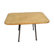 Rattan coffee table black metal base