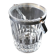 Vintage glass ice bucket stamped with a metal handle