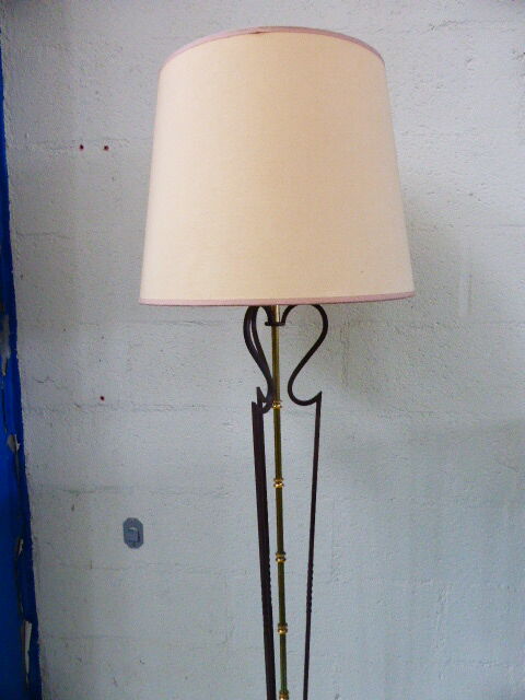 Lamppost twisted wrought iron and brass vintage