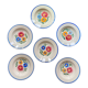Lot 6 hollow flower plates model "Rustic" Sarreguemines