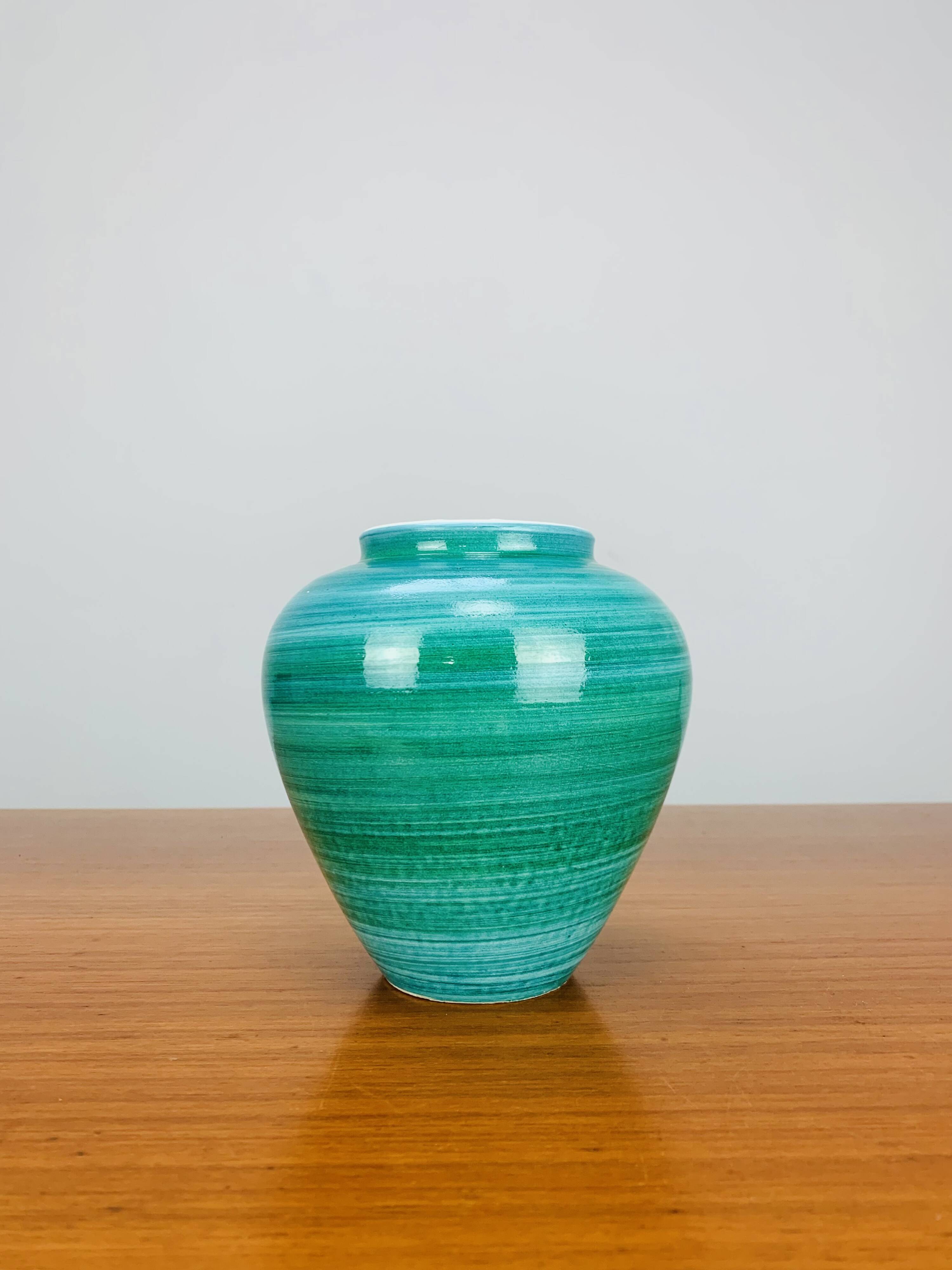 Vase céramique bleu/vert vintage