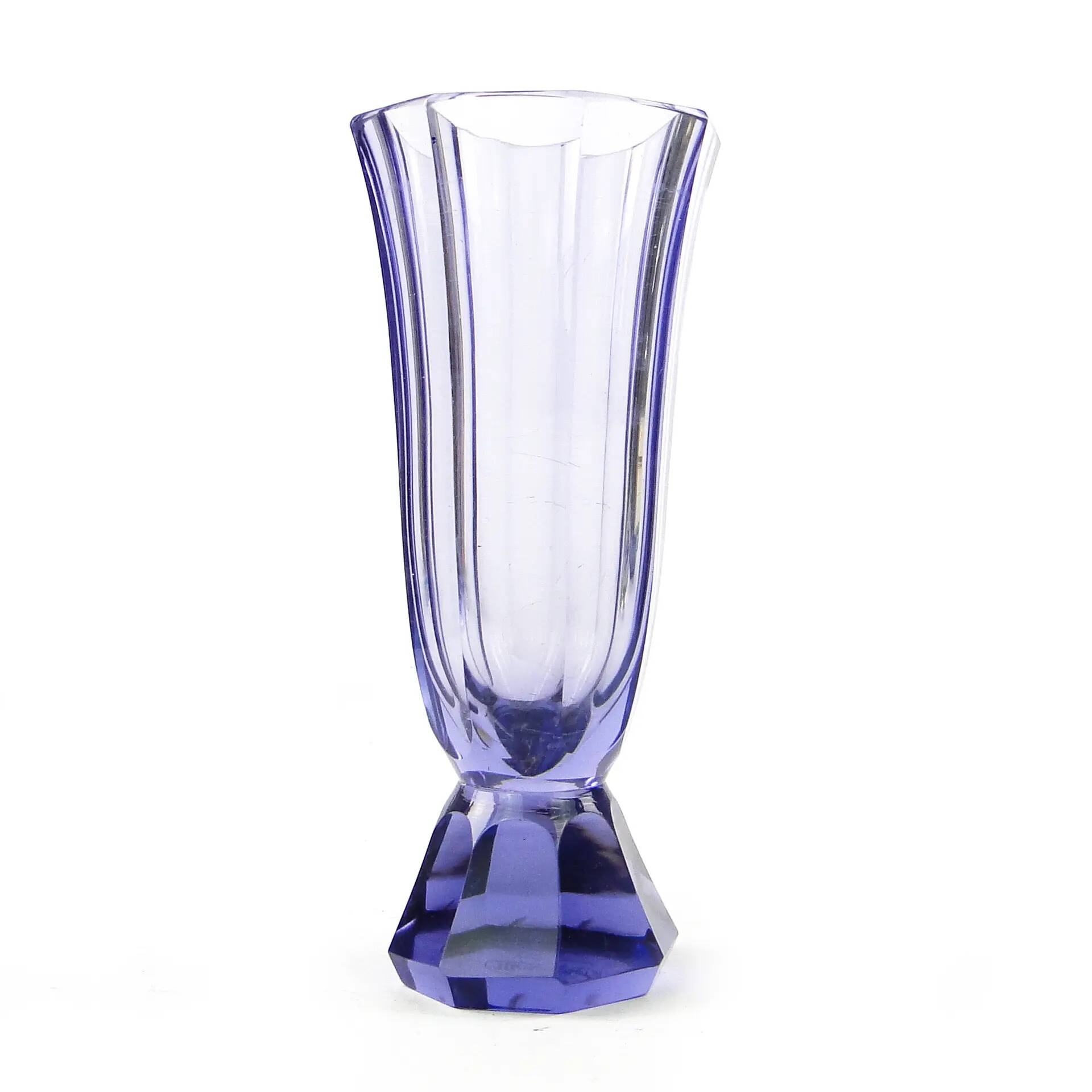 Art Deco vase, crystal, Moser, Czechoslovakia, 1930s