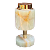 Sarome Japan onyx and gold metal table lighter – 1970s