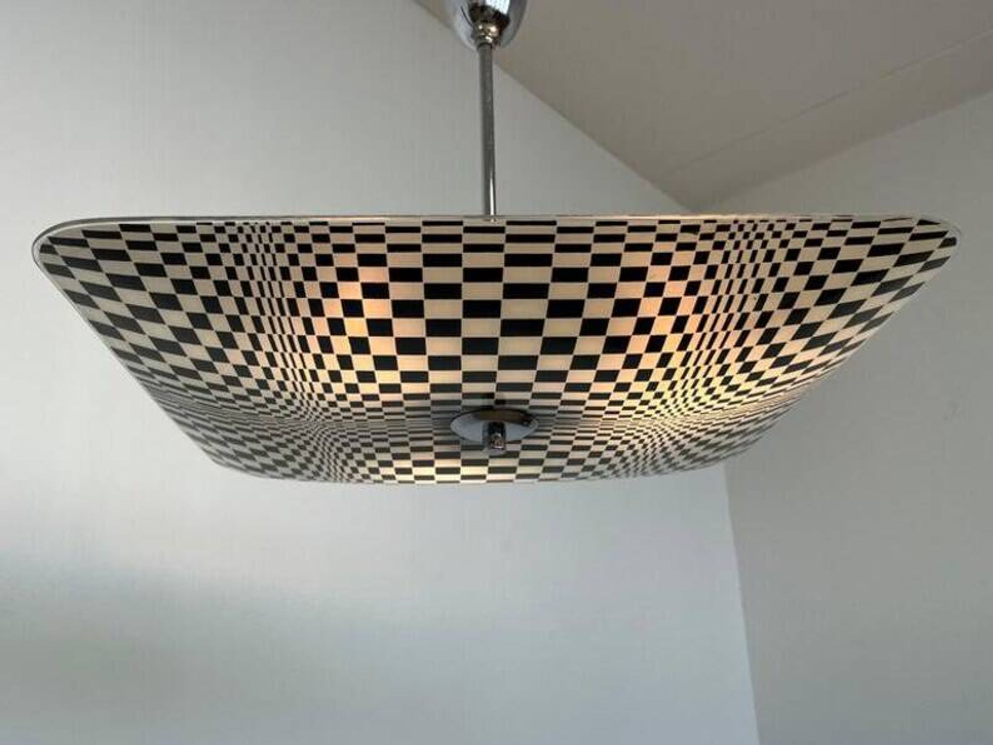 Mid-century design glass pendant by Napako, Czechoslovakia, 1970s.