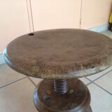 Old solid oak stool adjustable in height 50