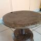 Old solid oak stool adjustable in height 50