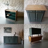Revamped green solid wood dresser