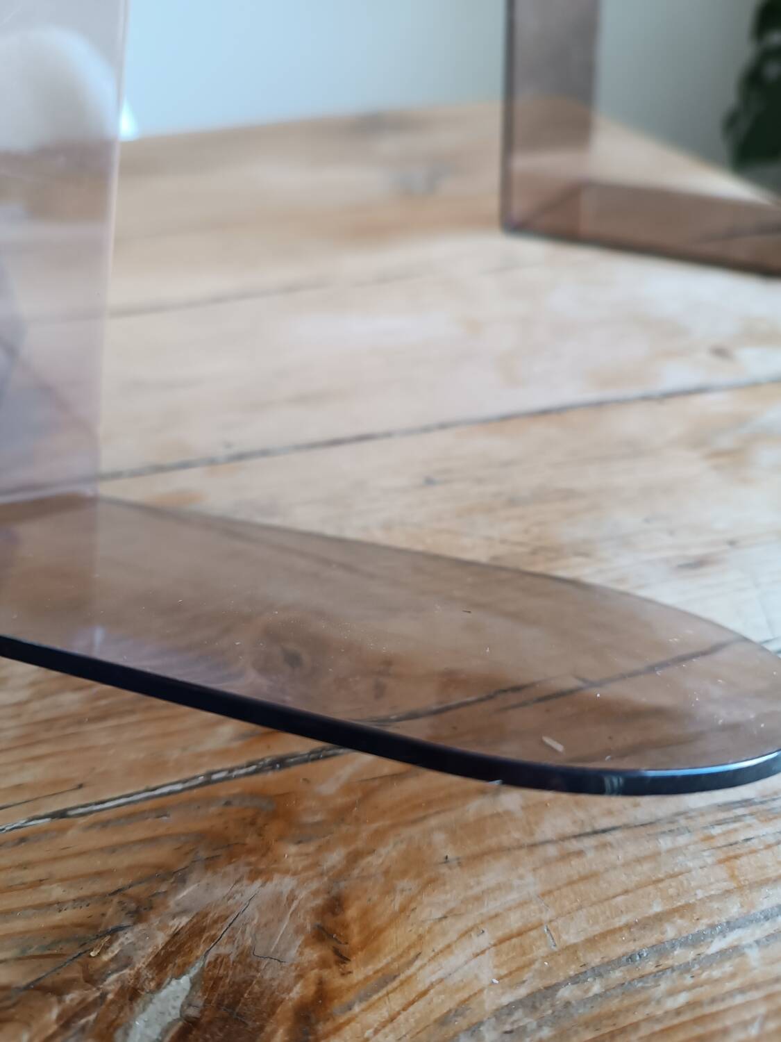 Smoked plexiglass bookend 1970