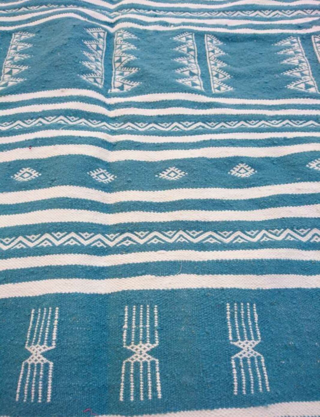 Carpet blue berber kilim made by hand 200x115cm