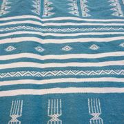 Tapis kilim bleu berbère fait à la main 200x115cm