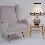 Lampe de table antique en verre mercure, galion et navire, soufflé à la main, années 1920, anglais, recâblé