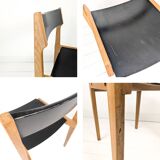Chaise empilable vintage design danois en bois noir style scandinave Mid-Ce