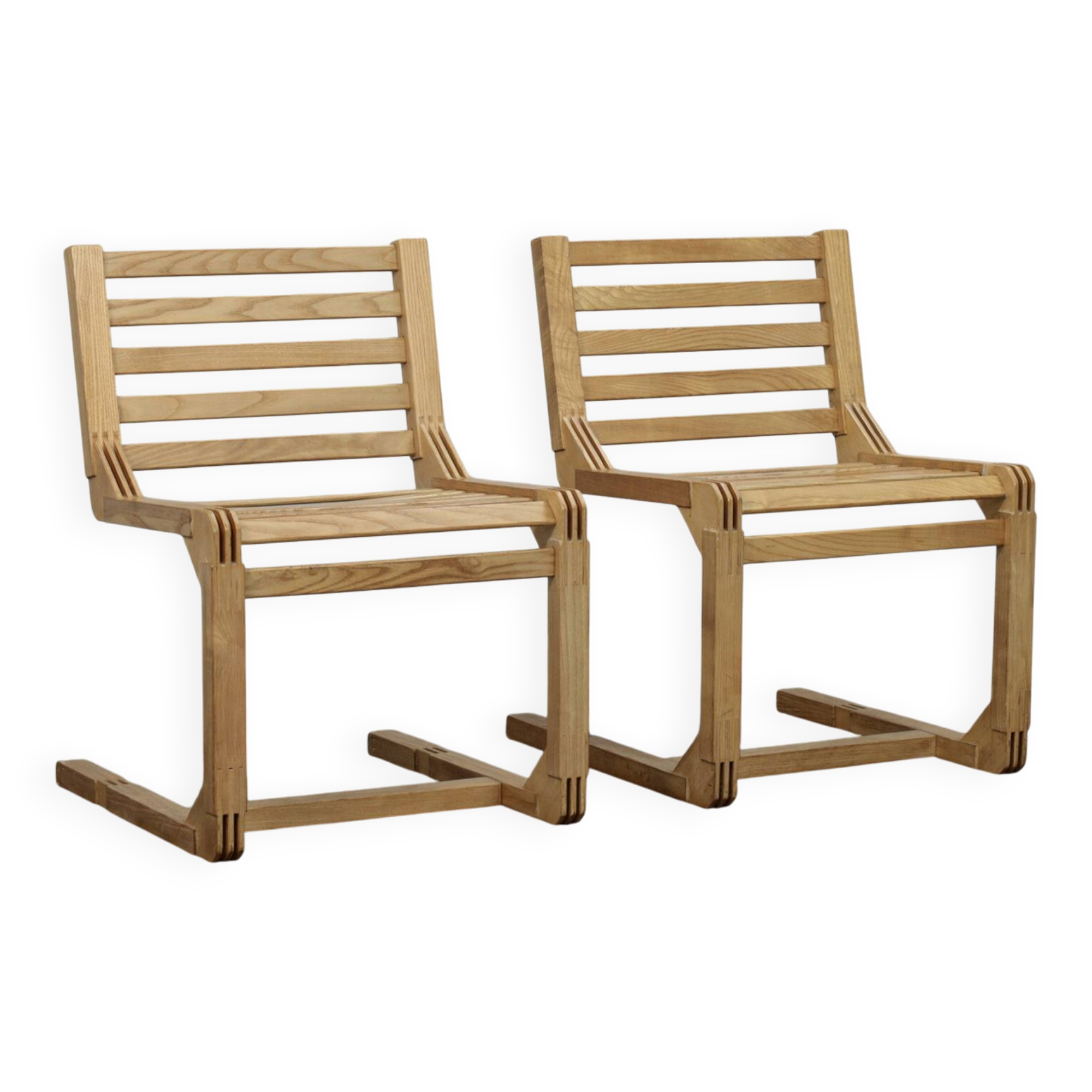 Paire rare de chaises constructivistes postmodernes, Pays-Bas, années 1980