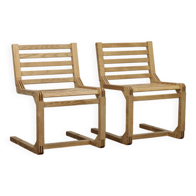 Paire rare de chaises constructivistes postmodernes, Pays-Bas, années 1980