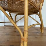 Vintage rattan and canning armchair