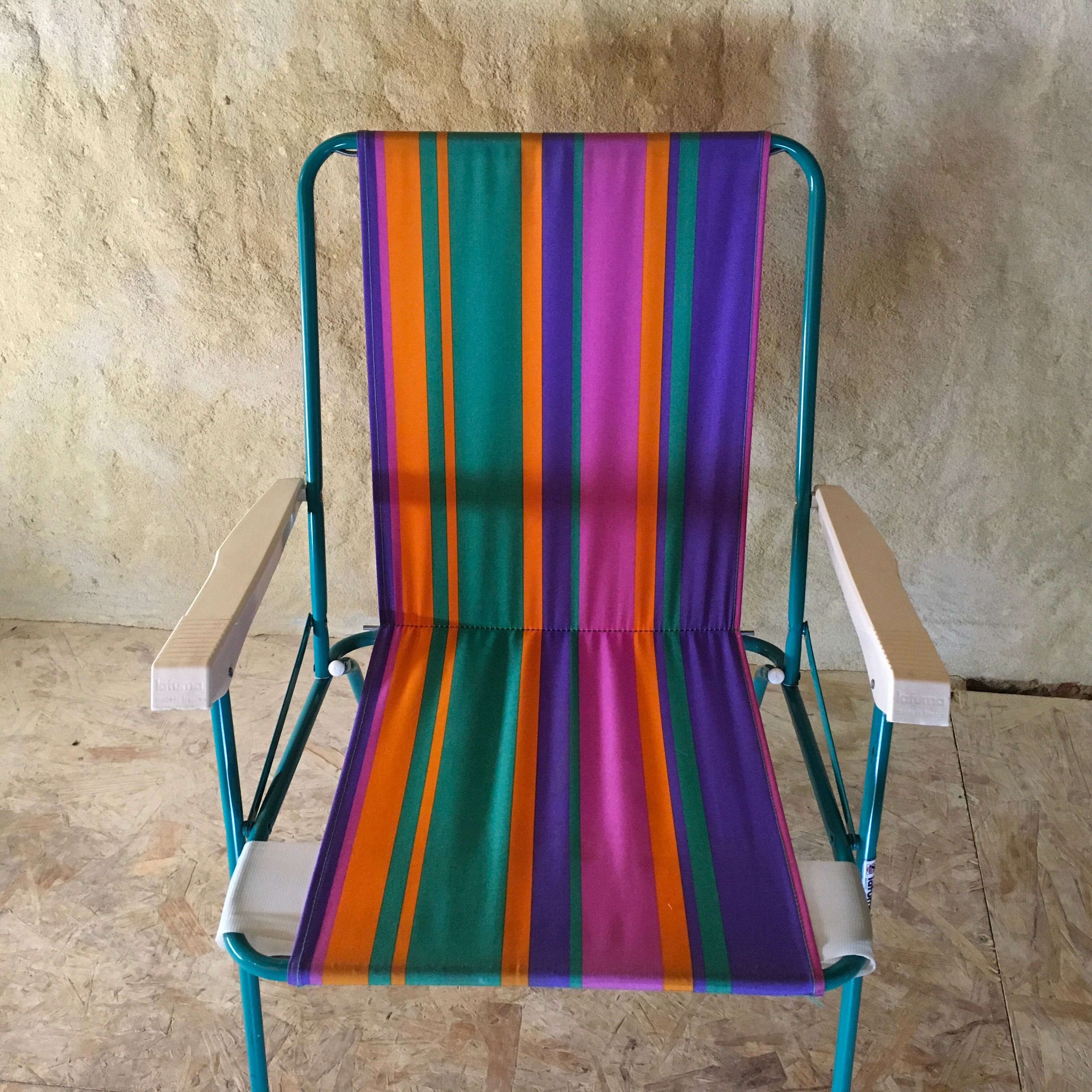 Pair of foldable camping armchairs "lafuma"