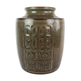 Stoneware vase with dark glaze, no.: 231 by Bing and Groendahl