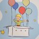 Antoine de Saint-Exupéry : Le Petit Prince en ballon, lithographie