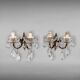 Pair of antique wall sconces in gilded bronze, Italy, 20th century