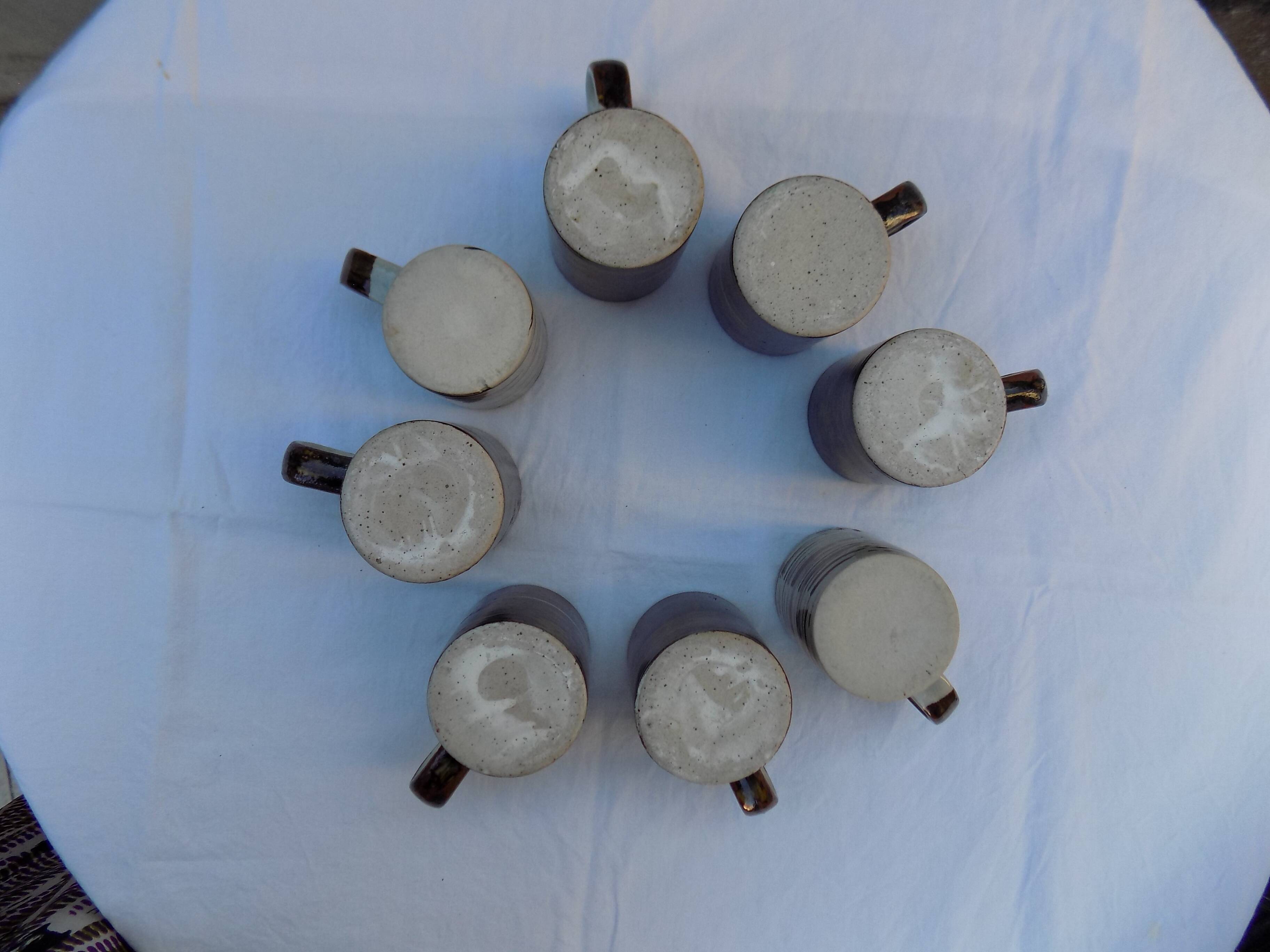 lot de 8 tasses à café en grès