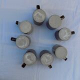 set of 8 stoneware coffee cups