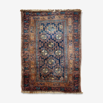Former carpet Persian Kurdish done 66cm x 90cm hand 1900 s