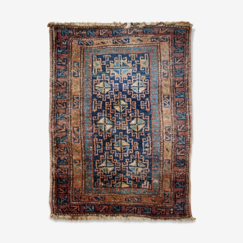 Tapis ancien Persan Kurdish fait main 66cm x 90cm 1900s