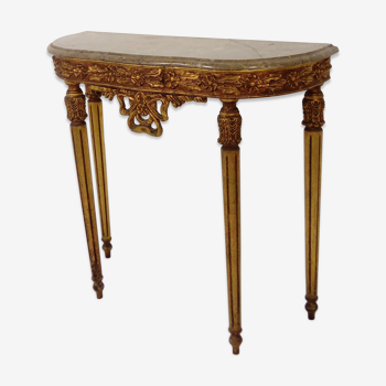 Console bois doré et marbre style Louis XVI