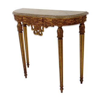 Console bois doré et marbre style Louis XVI