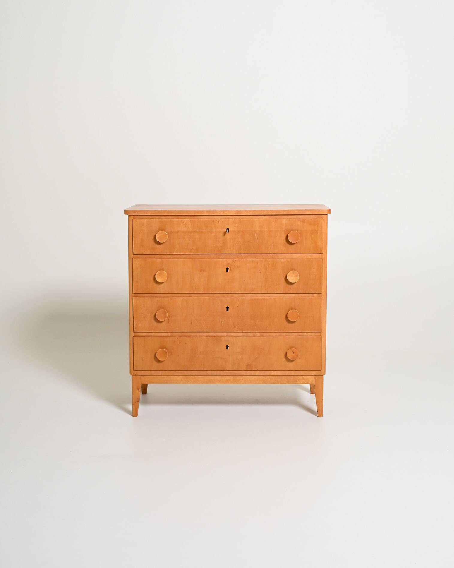 Commode en bouleau scandinave, années 1950