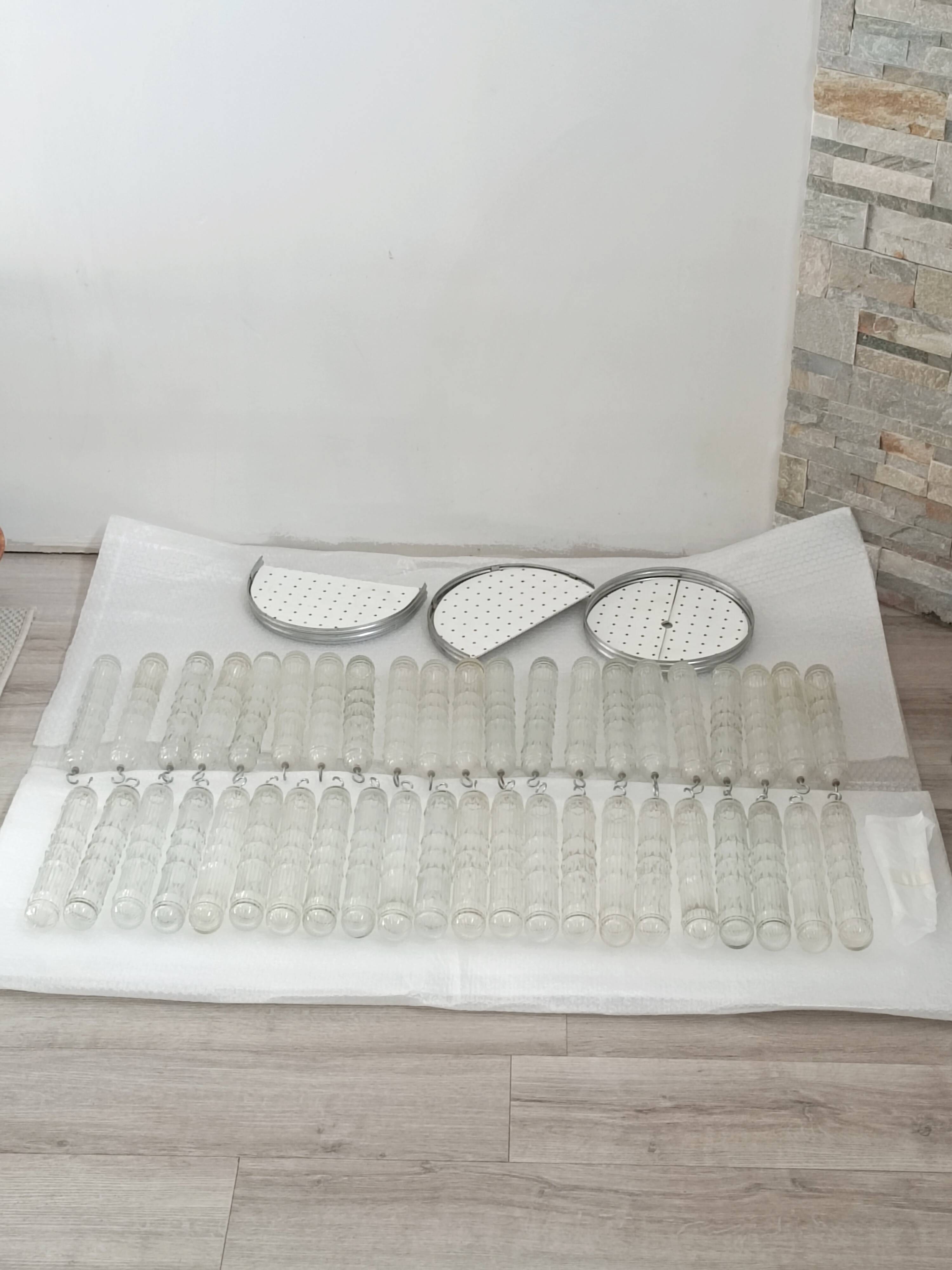 Set of Murano glass light fixtures by Venini 1970s