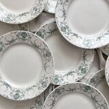 12 Lunéville "Garland" ironstone dessert plates